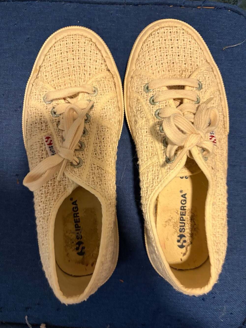 Superga 2750 Size 38 Beige Woven Crochet Sneakers